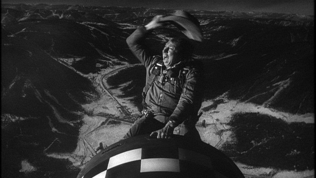 Slim Pickens as Major Kong Riding the Atom Bomb in Dr. Strangelove
